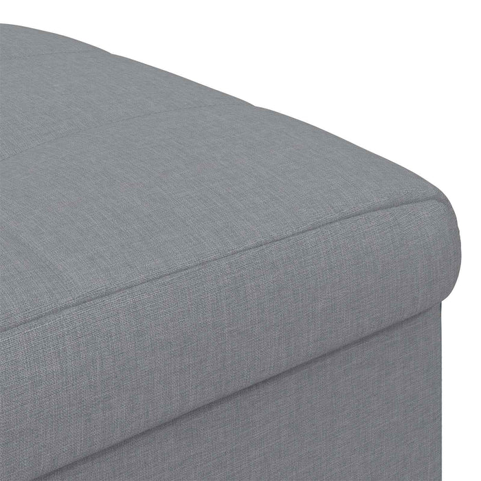 Ottoman cu Depozitare Gri deschis 40 x 40 x 45 cm țesătură - WALTI WALTI