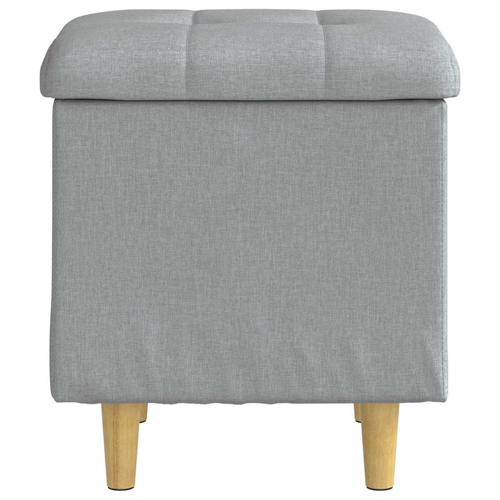 Ottoman cu Depozitare Gri deschis 40 x 40 x 45 cm țesătură - WALTI WALTI