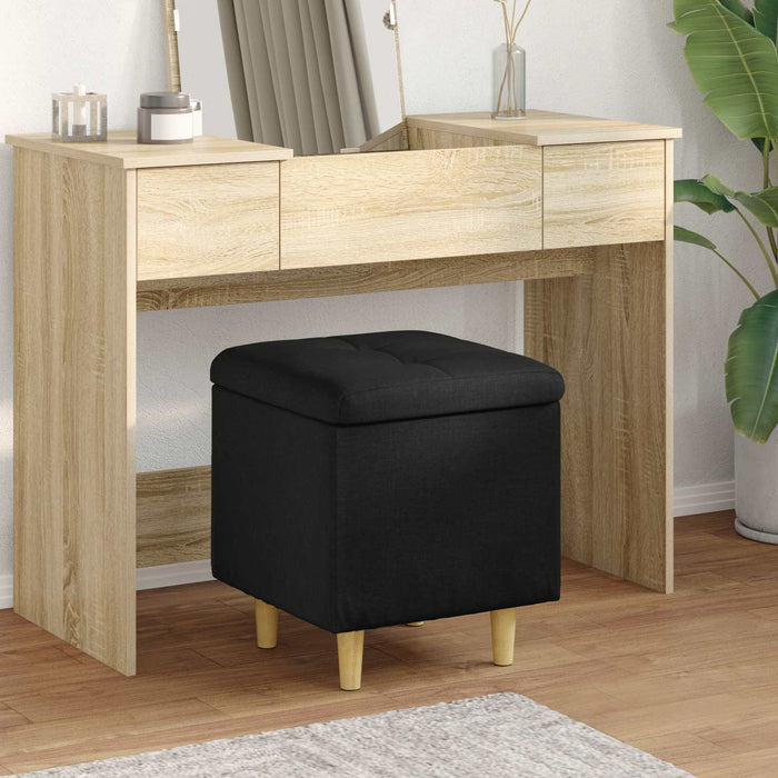 Ottomană de depozitare cu pernă Negru 40 x 40 x 45 cm țesătură - WALTI WALTI