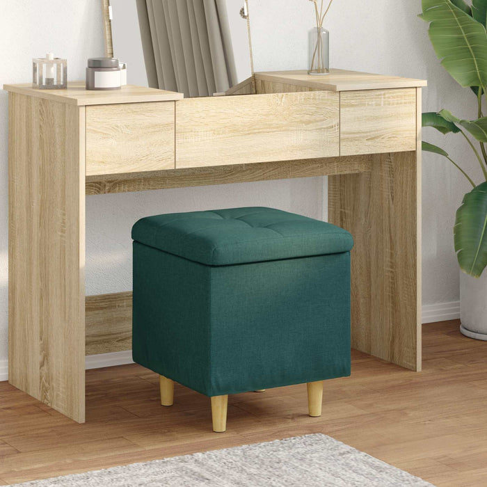 Ottomană de depozitare Verde închis 40 x 40 x 45 cm țesătură - WALTI WALTI