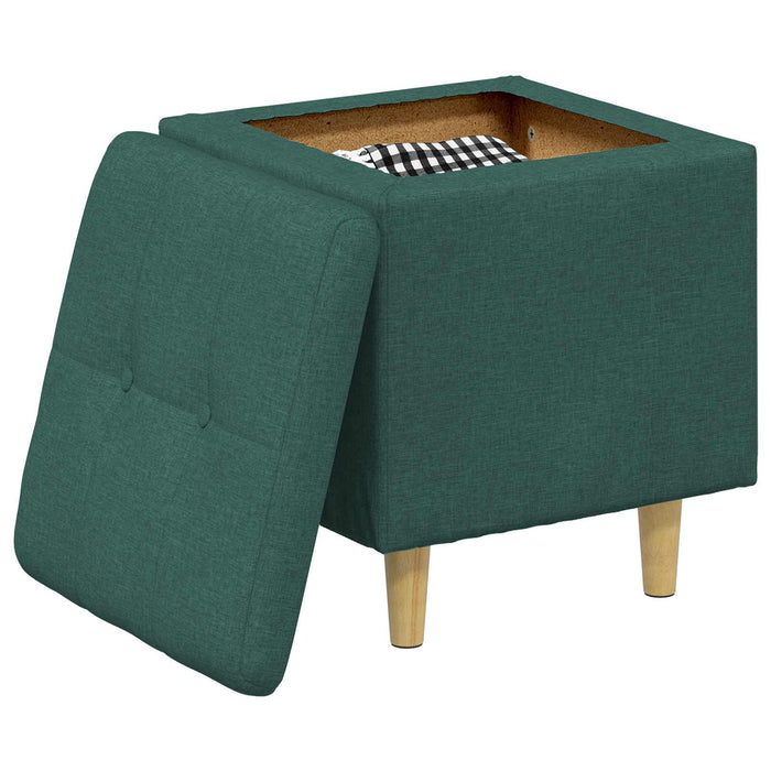 Ottomană de depozitare Verde închis 40 x 40 x 45 cm țesătură - WALTI WALTI