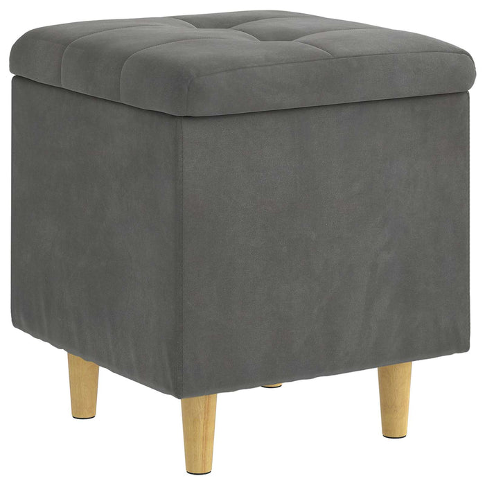Ottomană de depozitare Gri închis 40 x 40 x 45 cm Catifea - WALTI WALTI