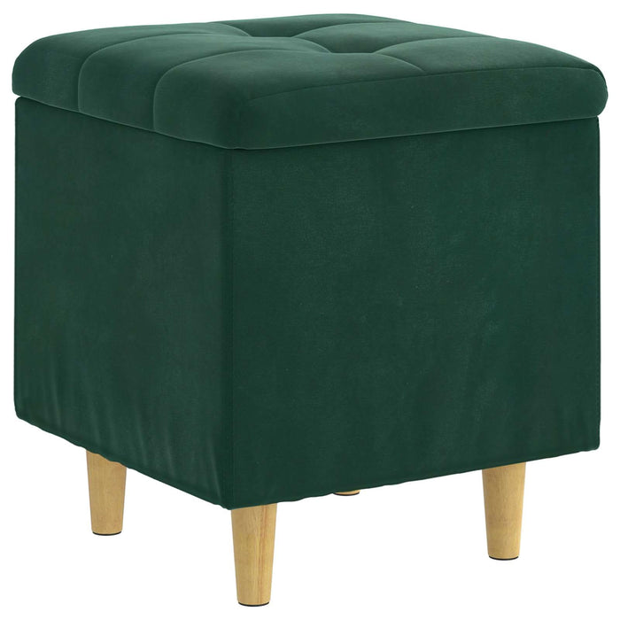 Ottomană de depozitare Verde închis 40 x 40 x 45 cm Catifea - WALTI WALTI