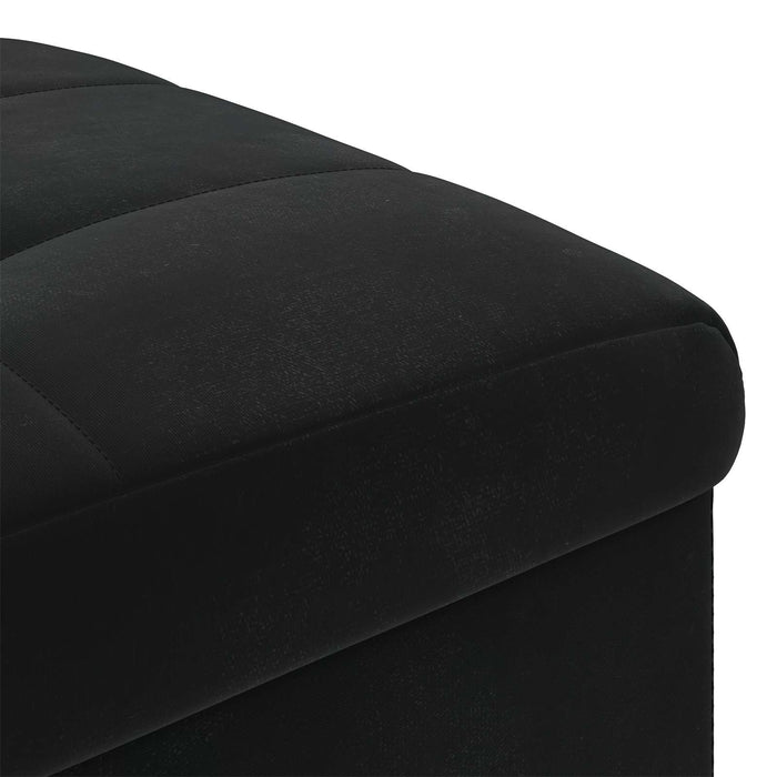 Ottomană de depozitare cu pernă Negru 40 x 40 x 45 cm Catifea - WALTI WALTI