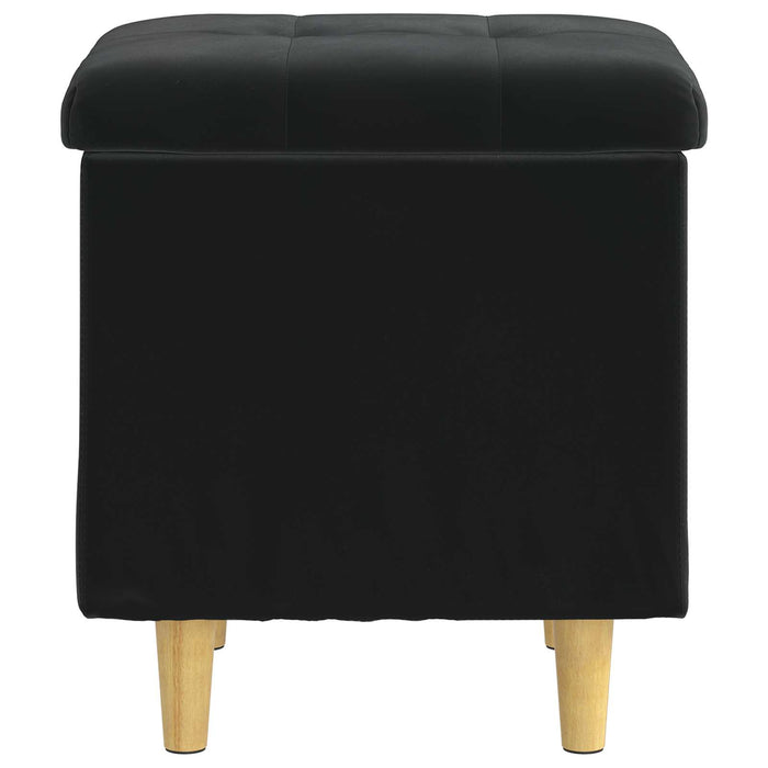 Ottomană de depozitare cu pernă Negru 40 x 40 x 45 cm Catifea - WALTI WALTI