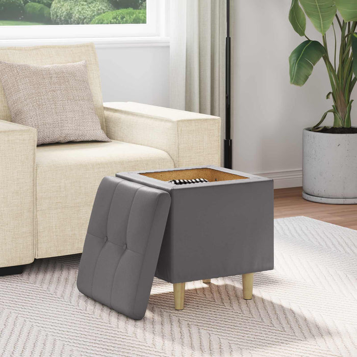 Ottomană de depozitare Gri 40 x 40 x 45 cm Piele artificială - WALTI WALTI