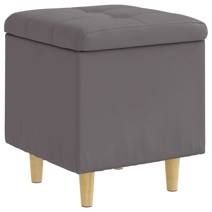 Ottomană de depozitare Gri 40 x 40 x 45 cm Piele artificială - WALTI WALTI