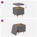 Ottomană de depozitare Gri 40 x 40 x 45 cm Piele artificială - WALTI WALTI