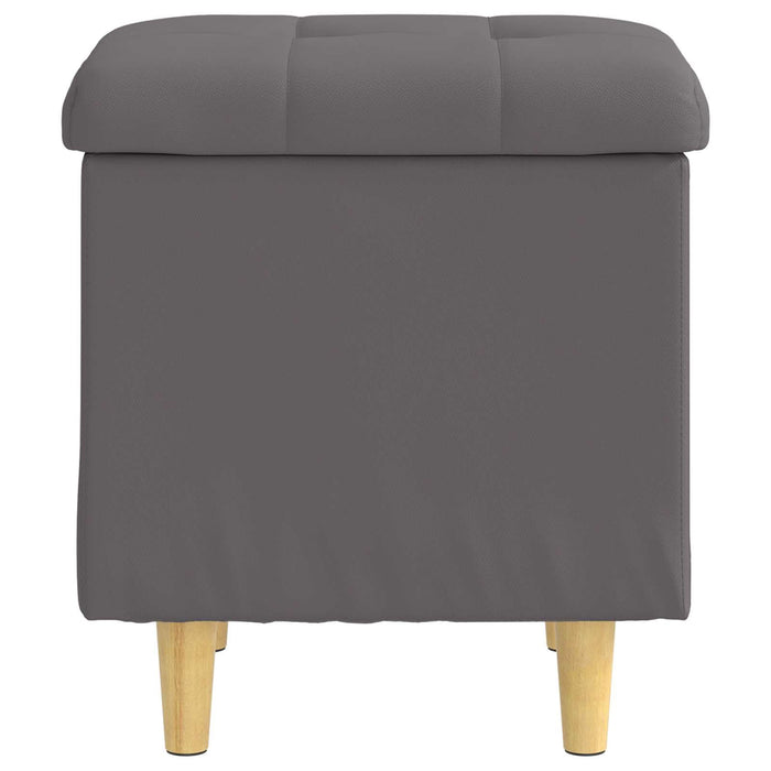 Ottomană de depozitare Gri 40 x 40 x 45 cm Piele artificială - WALTI WALTI