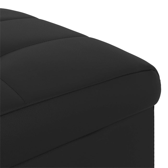Ottomană de depozitare Negru 40 x 40 x 45 cm Piele artificială - WALTI WALTI