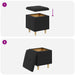 Ottomană de depozitare Negru 40 x 40 x 45 cm Piele artificială - WALTI WALTI