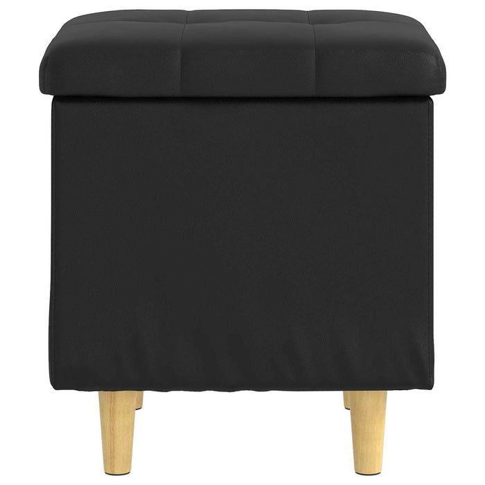 Ottomană de depozitare Negru 40 x 40 x 45 cm Piele artificială - WALTI WALTI