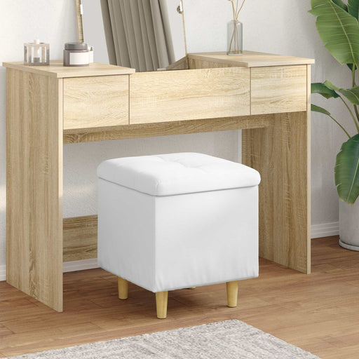 Ottomană de depozitare Alb 40 x 40 x 45 cm Piele artificială - WALTI WALTI