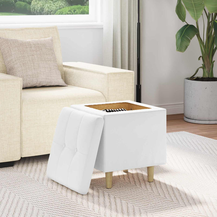 Ottomană de depozitare Alb 40 x 40 x 45 cm Piele artificială - WALTI WALTI