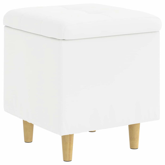 Ottomană de depozitare Alb 40 x 40 x 45 cm Piele artificială - WALTI WALTI