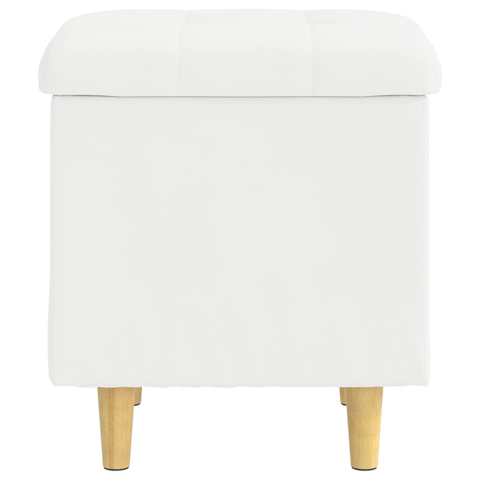 Ottomană de depozitare Alb 40 x 40 x 45 cm Piele artificială - WALTI WALTI