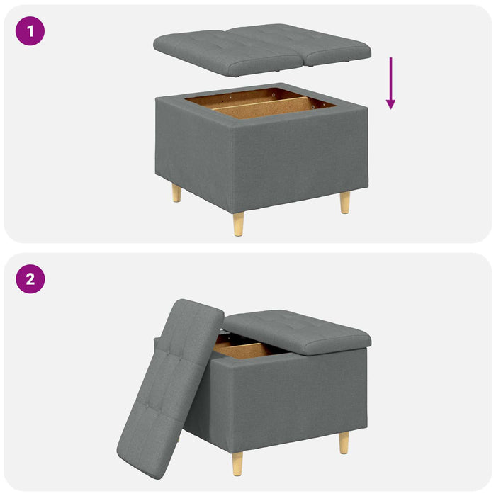 Ottomană de depozitare Gri închis 60 x 60 x 45 cm țesătură - WALTI WALTI