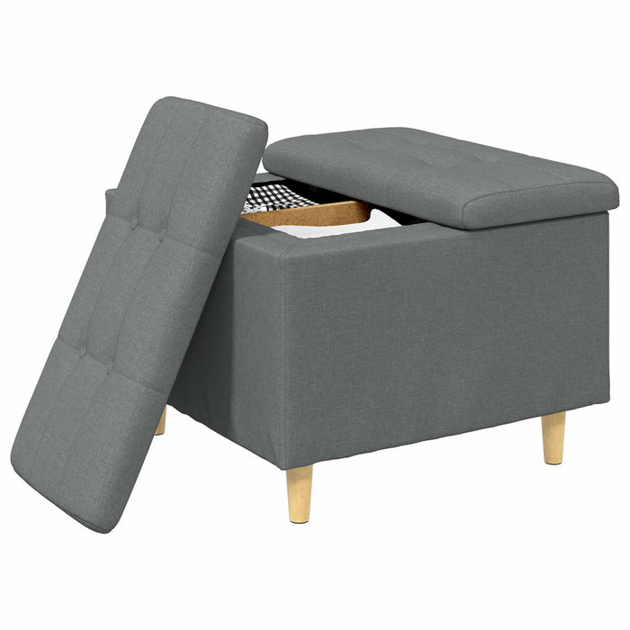 Ottomană de depozitare Gri închis 60 x 60 x 45 cm țesătură - WALTI WALTI
