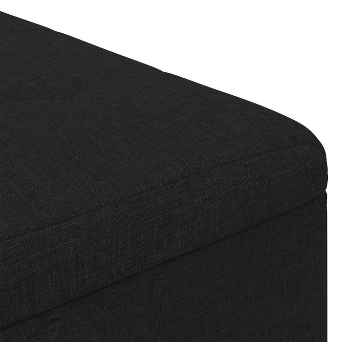 Ottomană de depozitare cu pernă Negru 60 x 60 x 45 cm țesătură - WALTI WALTI