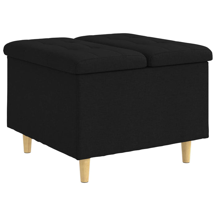 Ottomană de depozitare cu pernă Negru 60 x 60 x 45 cm țesătură - WALTI WALTI