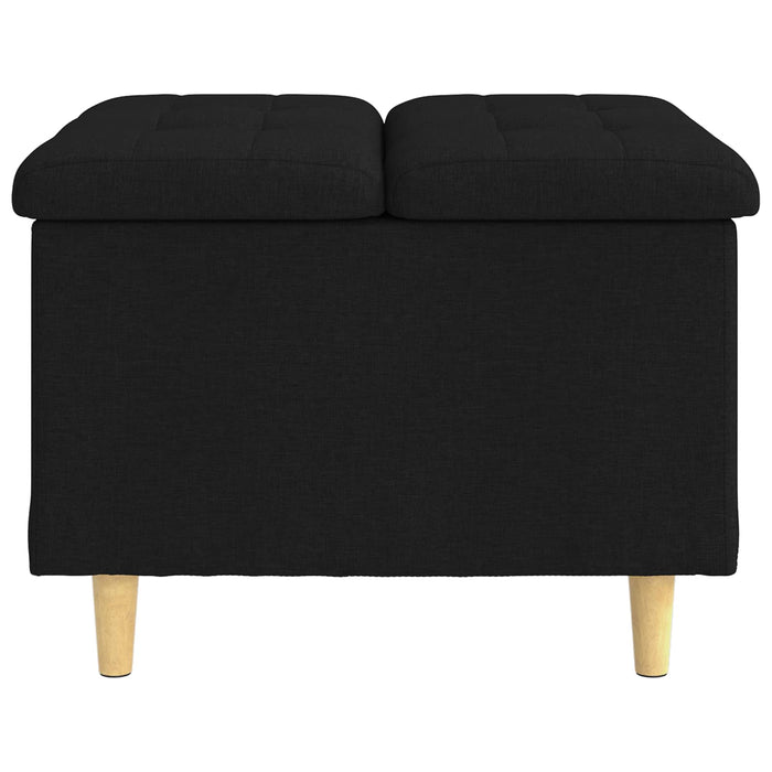 Ottomană de depozitare cu pernă Negru 60 x 60 x 45 cm țesătură - WALTI WALTI