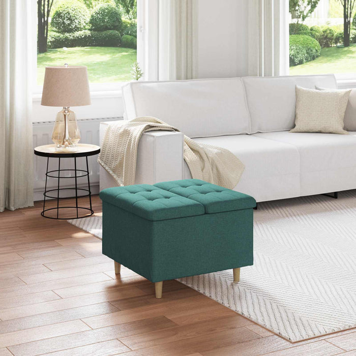 Ottomană de depozitare Verde închis 60 x 60 x 45 cm țesătură - WALTI WALTI