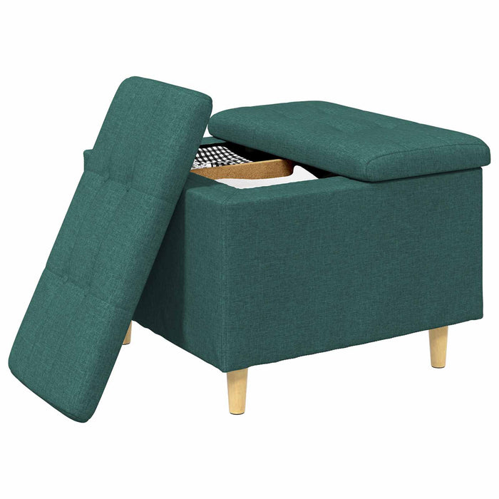 Ottomană de depozitare Verde închis 60 x 60 x 45 cm țesătură - WALTI WALTI