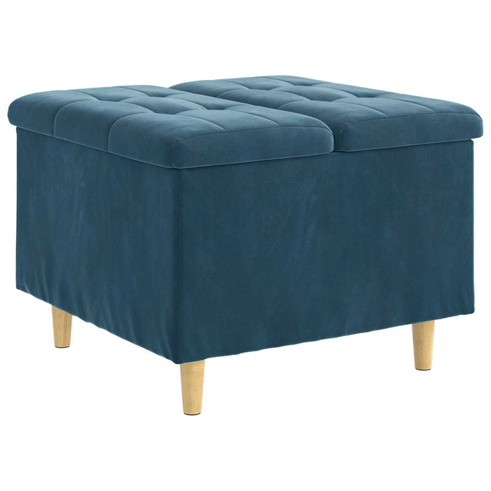 Ottomană de depozitare albastru 60 x 60 x 45 cm Catifea - WALTI WALTI