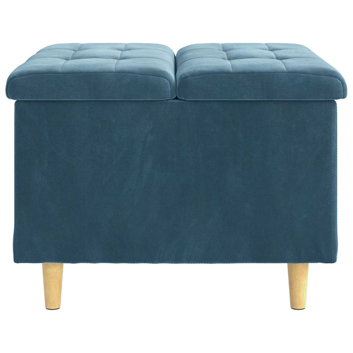 Ottomană de depozitare albastru 60 x 60 x 45 cm Catifea - WALTI WALTI