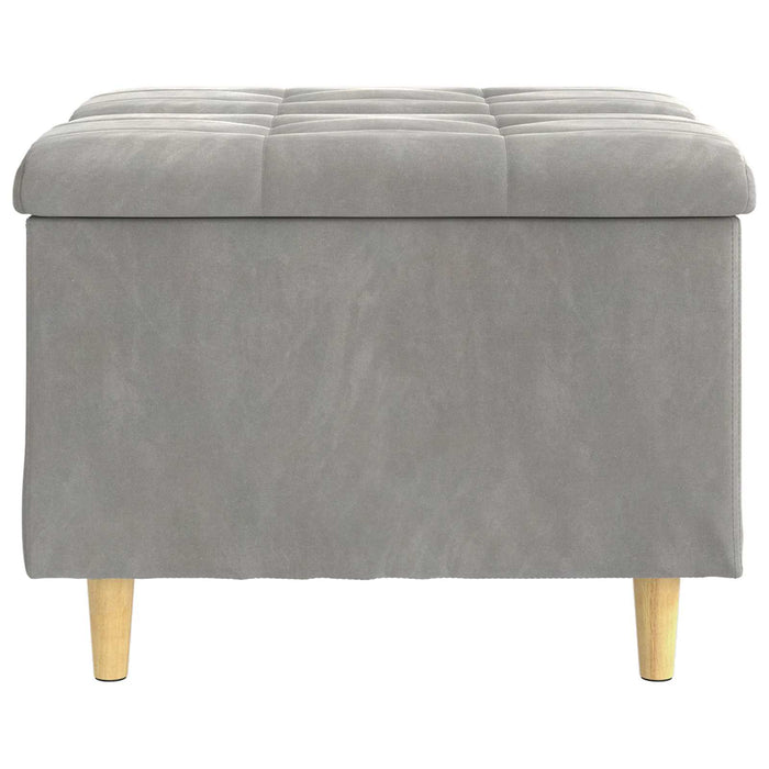 Ottomană de depozitare Gri deschis 60 x 60 x 45 cm Catifea - WALTI WALTI