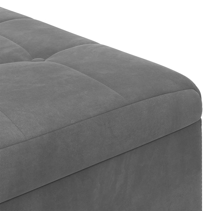 Ottomană de depozitare Gri închis 60 x 60 x 45 cm Catifea - WALTI WALTI