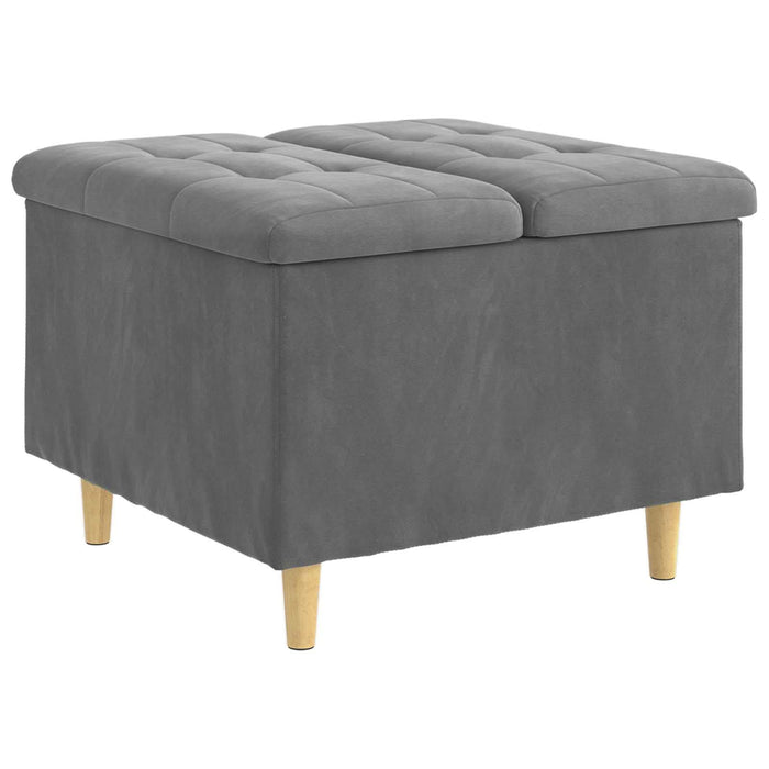 Ottomană de depozitare Gri închis 60 x 60 x 45 cm Catifea - WALTI WALTI