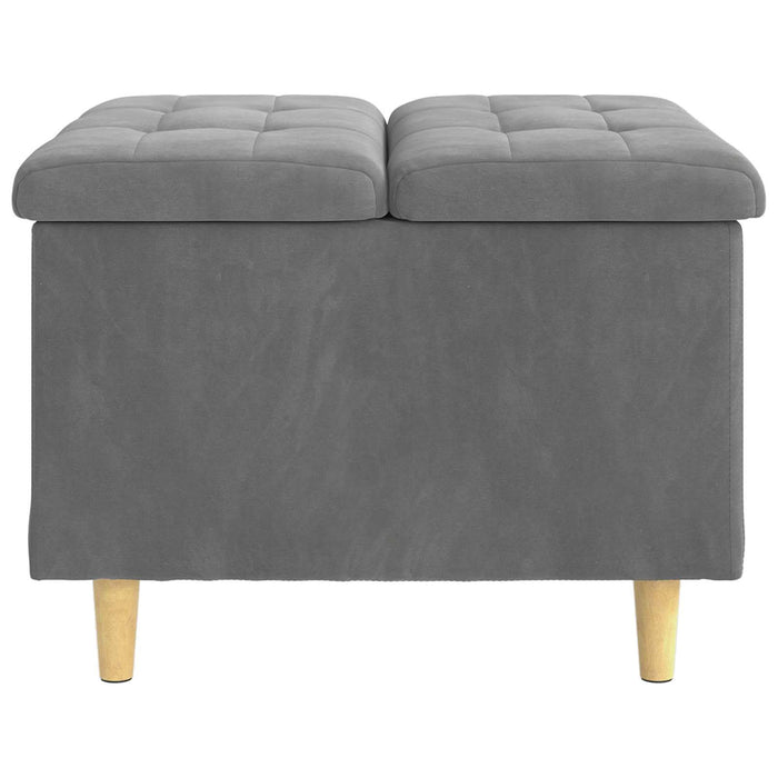 Ottomană de depozitare Gri închis 60 x 60 x 45 cm Catifea - WALTI WALTI