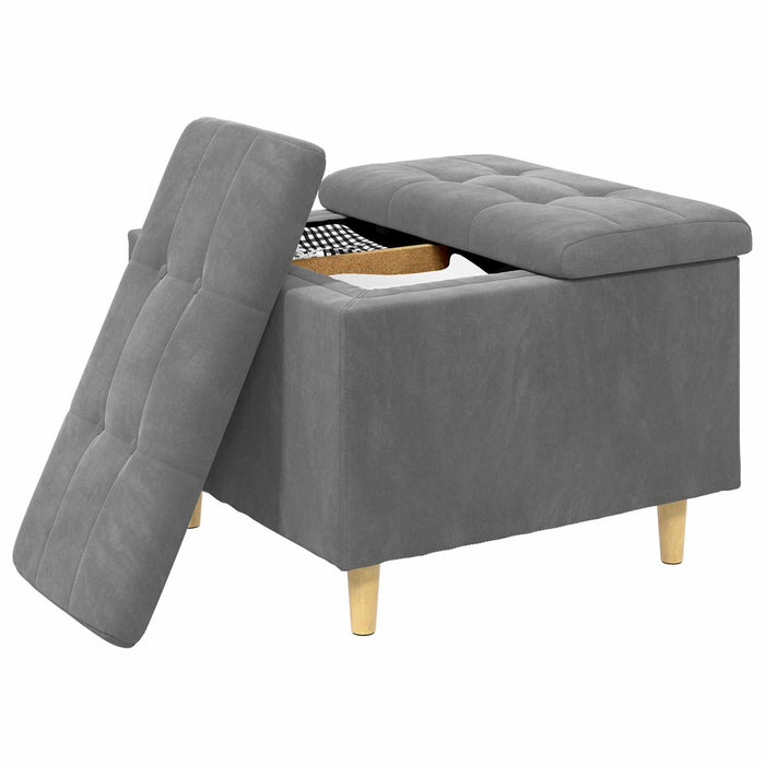 Ottomană de depozitare Gri închis 60 x 60 x 45 cm Catifea - WALTI WALTI