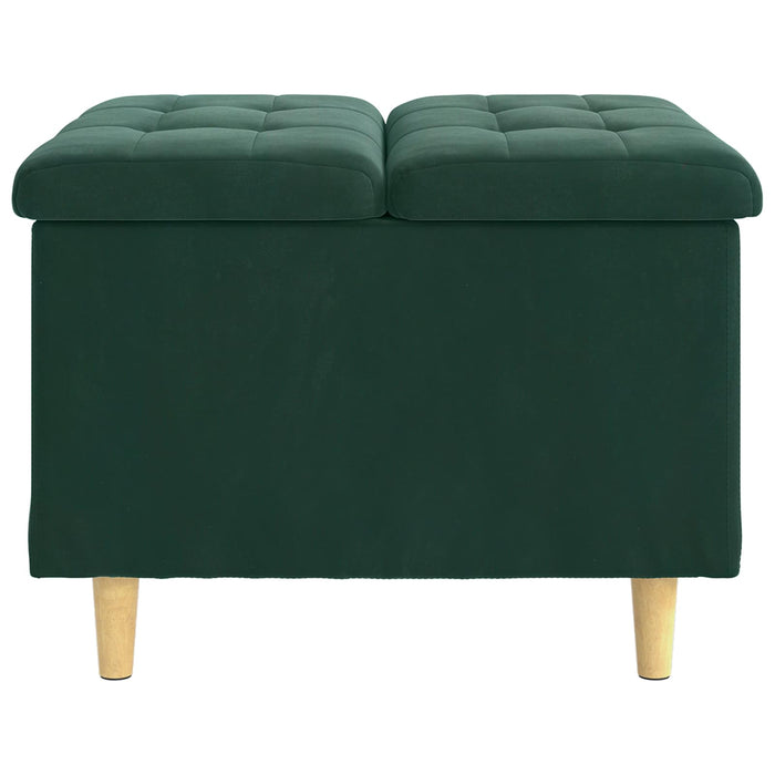 Ottomană de depozitare Verde închis 60 x 60 x 45 cm Catifea - WALTI WALTI