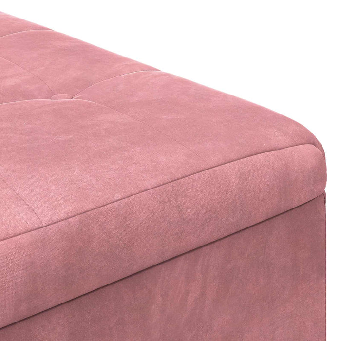 Ottomană de depozitare cu pernă Roz 60 x 60 x 45 cm Catifea - WALTI WALTI