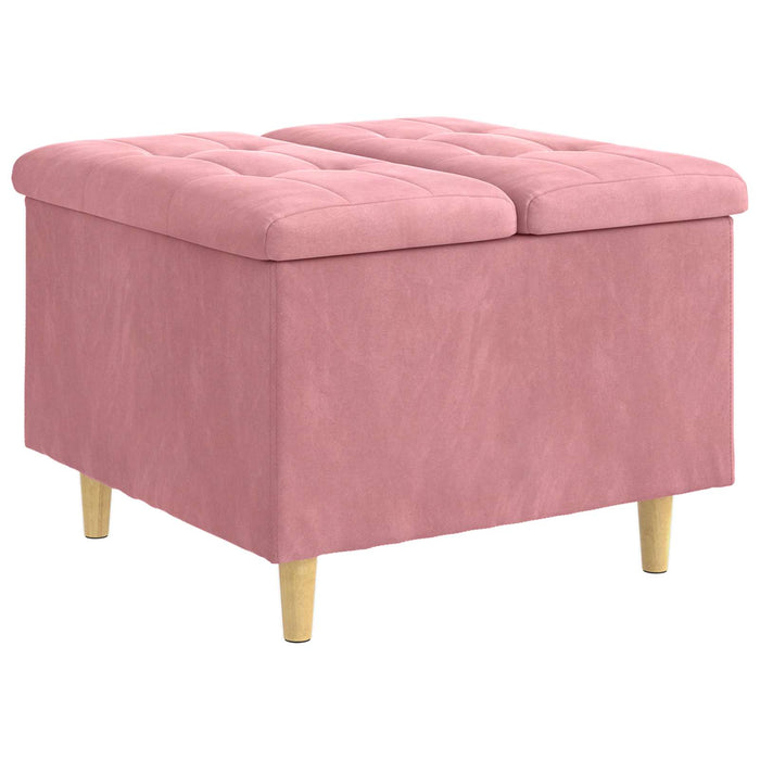 Ottomană de depozitare cu pernă Roz 60 x 60 x 45 cm Catifea - WALTI WALTI