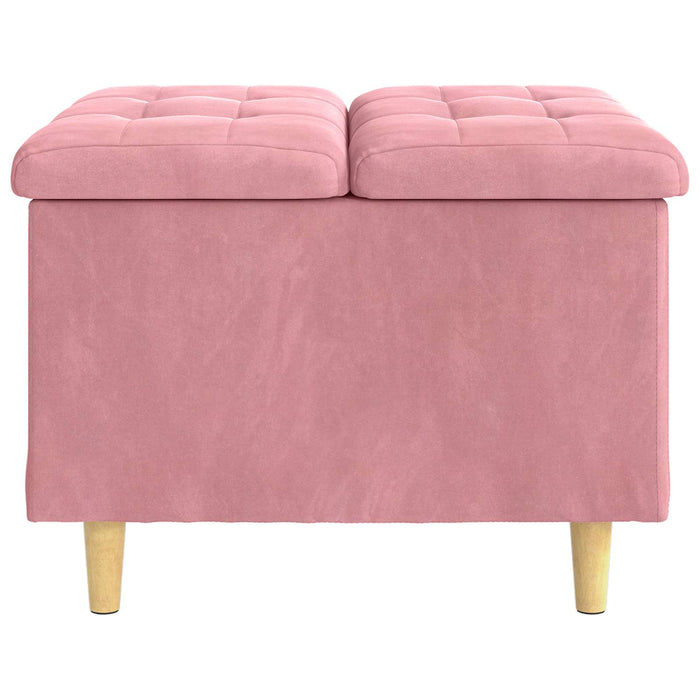 Ottomană de depozitare cu pernă Roz 60 x 60 x 45 cm Catifea - WALTI WALTI
