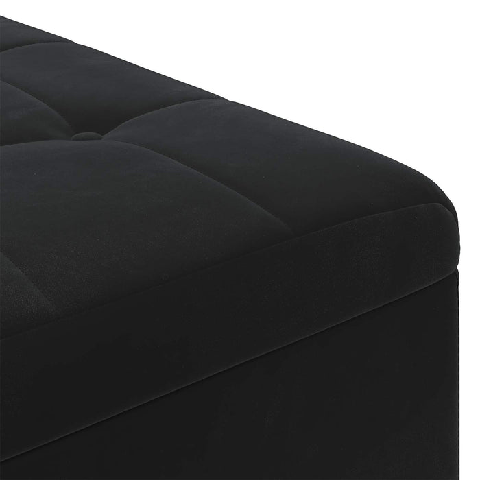Ottomană de depozitare cu pernă Negru 60 x 60 x 45 cm Catifea - WALTI WALTI