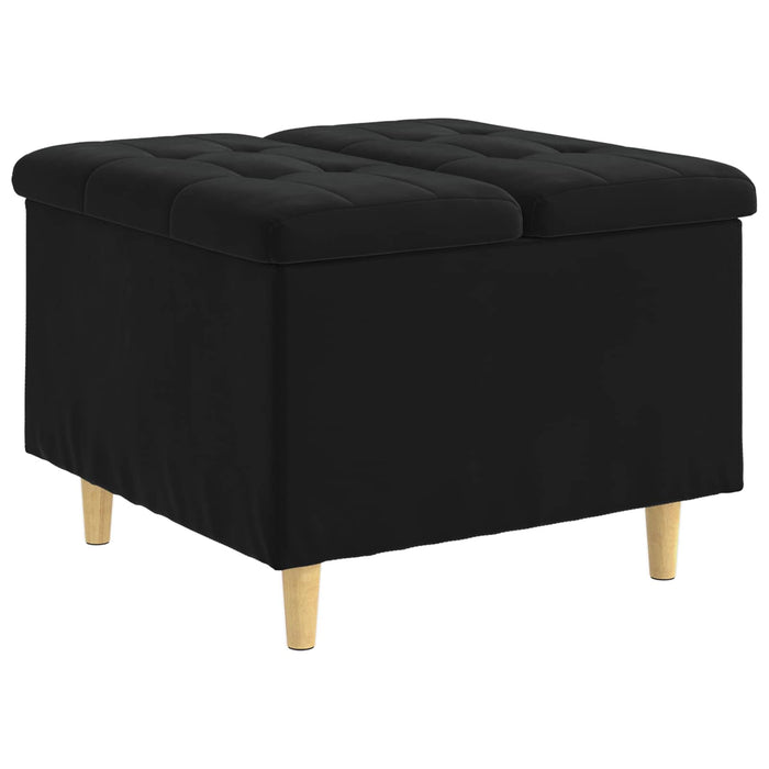 Ottomană de depozitare cu pernă Negru 60 x 60 x 45 cm Catifea - WALTI WALTI
