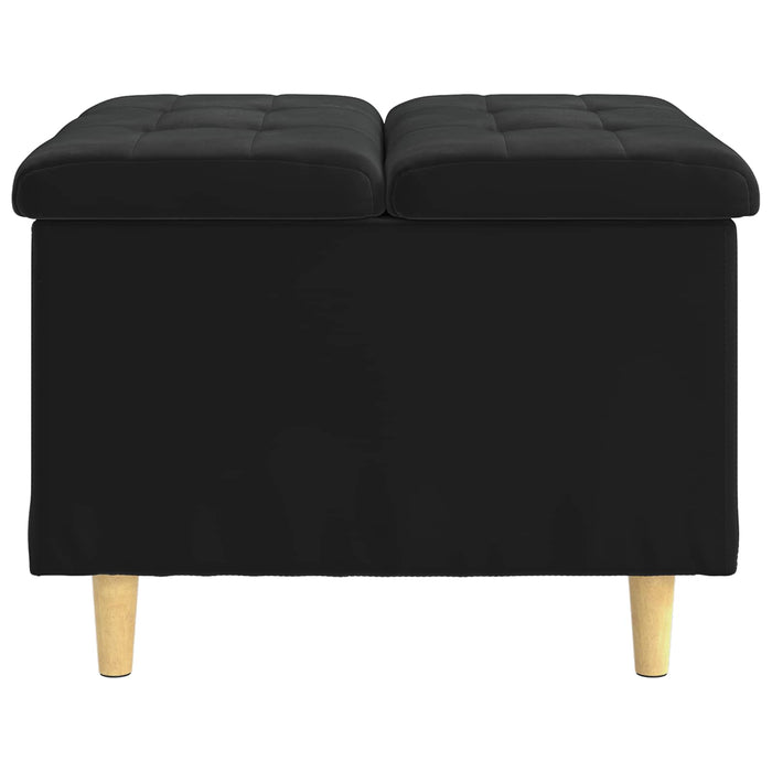 Ottomană de depozitare cu pernă Negru 60 x 60 x 45 cm Catifea - WALTI WALTI