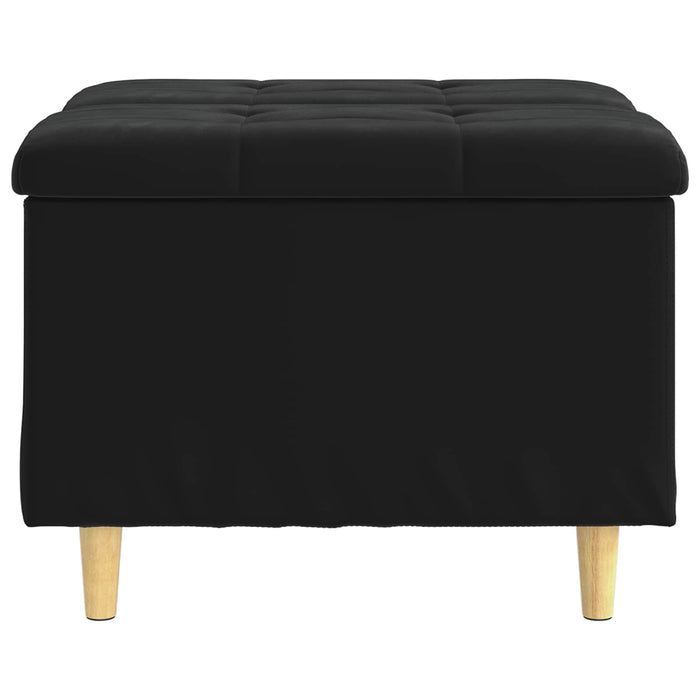 Ottomană de depozitare cu pernă Negru 60 x 60 x 45 cm Catifea - WALTI WALTI