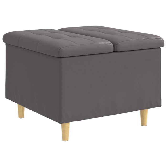 Ottomană de depozitare Gri 60 x 60 x 45 cm Piele artificială - WALTI WALTI