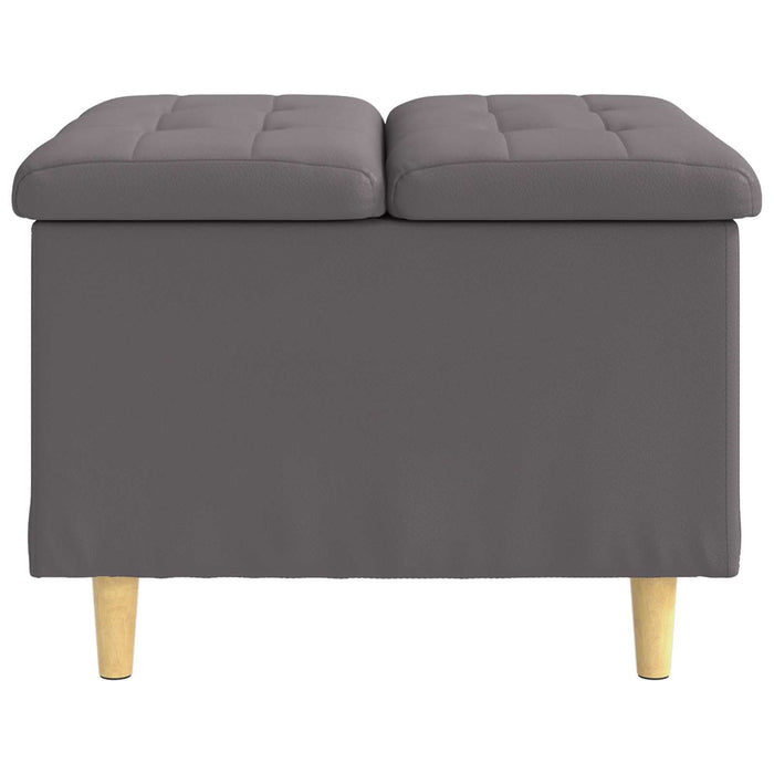 Ottomană de depozitare Gri 60 x 60 x 45 cm Piele artificială - WALTI WALTI