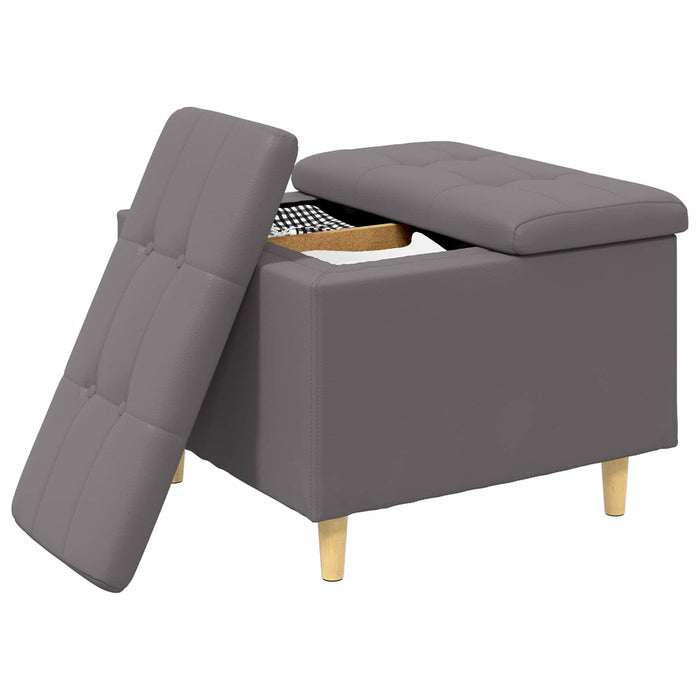 Ottomană de depozitare Gri 60 x 60 x 45 cm Piele artificială - WALTI WALTI
