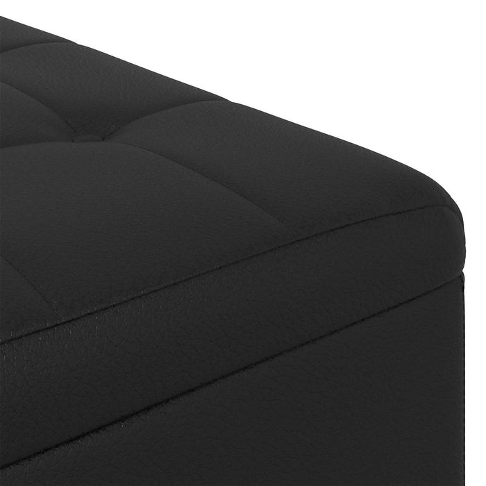 Ottomană de depozitare Negru 60 x 60 x 45 cm Piele artificială - WALTI WALTI