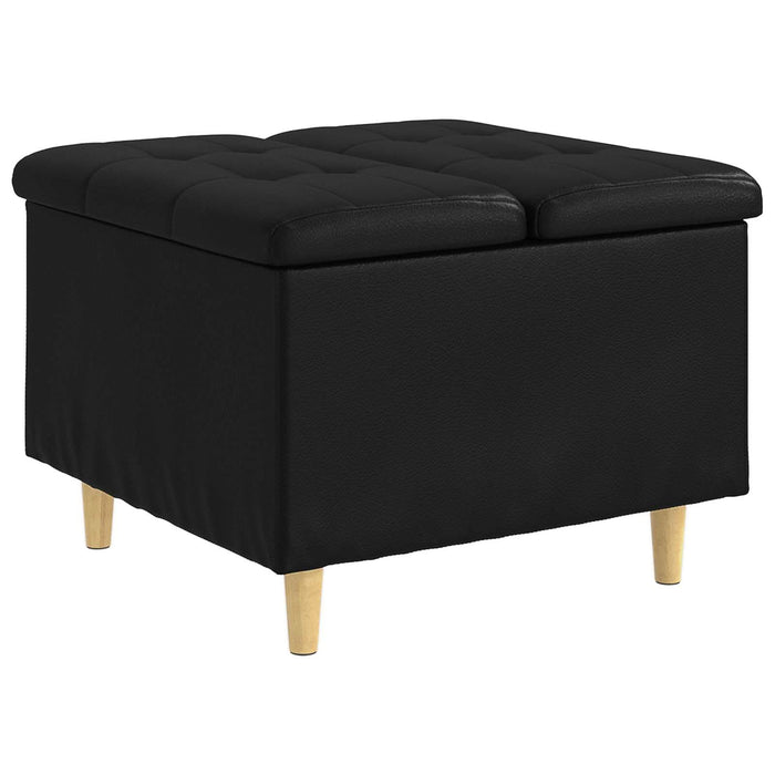 Ottomană de depozitare Negru 60 x 60 x 45 cm Piele artificială - WALTI WALTI