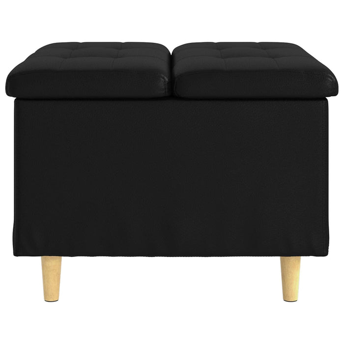 Ottomană de depozitare Negru 60 x 60 x 45 cm Piele artificială - WALTI WALTI