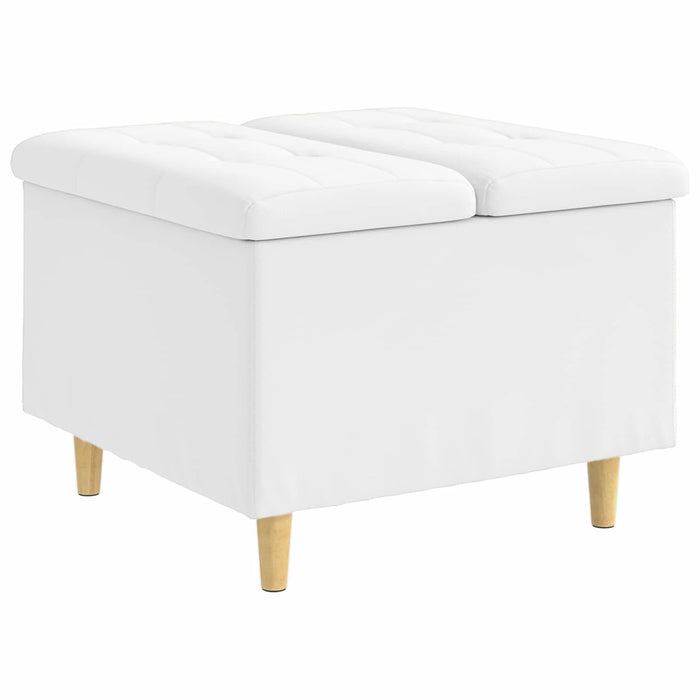Ottomană de depozitare Alb 60 x 60 x 45 cm Piele artificială - WALTI WALTI