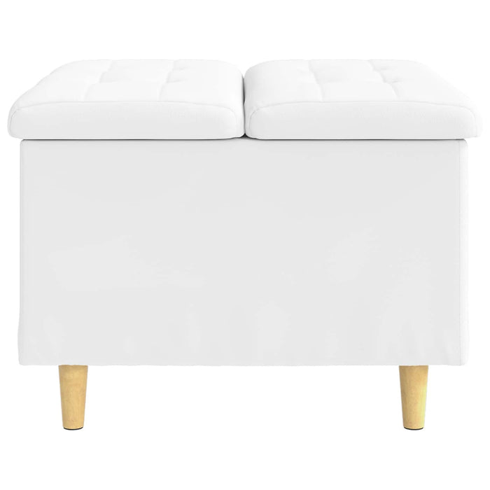 Ottomană de depozitare Alb 60 x 60 x 45 cm Piele artificială - WALTI WALTI